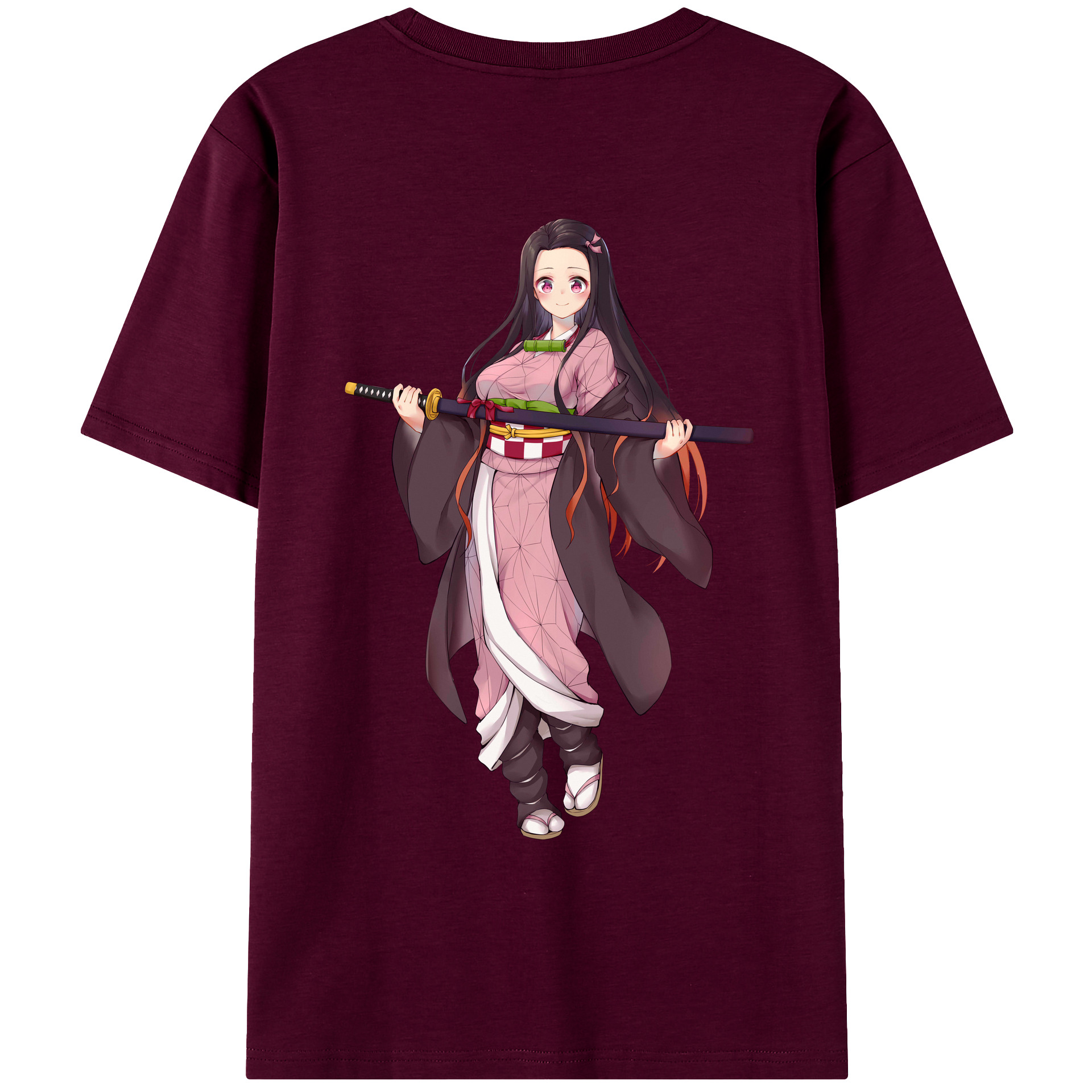 （画像用） 鬼滅の刃（きめつのやいば）竈門 禰󠄀豆子／かまど ねずこ Kamado Nezuko レディース半袖Tシャツ(バックプリント)